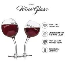 Tipsy Red White Wine Glasses