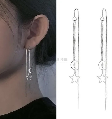 Long chain moon star tassel - long,