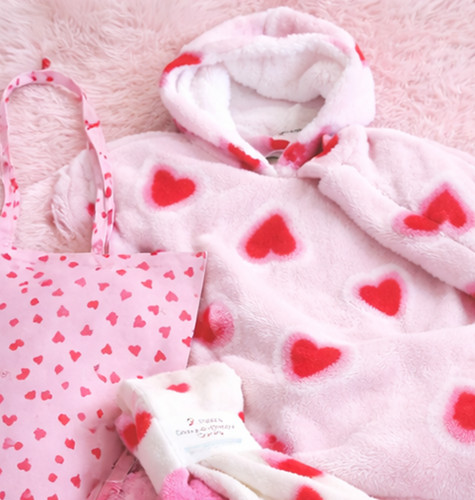 Sweet heart print snuddie - print,
