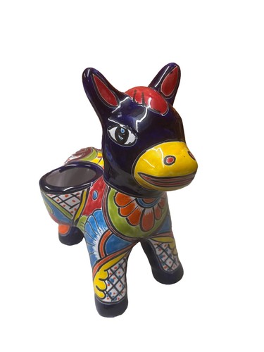 Cobalt blue talavera donkey - blue,