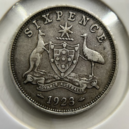 1923 sixpence coin - sixpence,