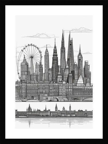 Bold london skyline - skyline, framed