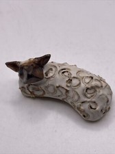Vintage Curly Sheep Art Pottery Small Figure Repaired Ear