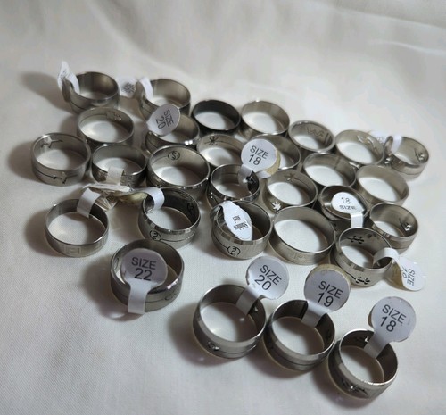 Joblot new rings stainless - 29,