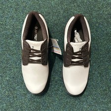 Hi-Tec Dri-Tec Classic Golf Shoes Men's Leather Footwear White/Brown UK 7