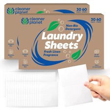 30-60 Laundry Sheets Eco Detergent Clothes Fabric Washing Machine Non Bio Travel