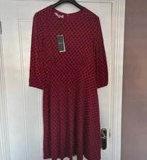 Hobbs Size 16 Dress Berry Red