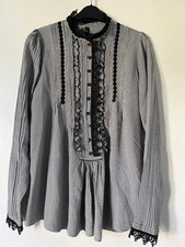 High Use Claire Campbell black white check shirt UK 10