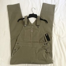 Dickies Bib Overalls Womens Green Relaxed Fit Straight Leg Sz small
