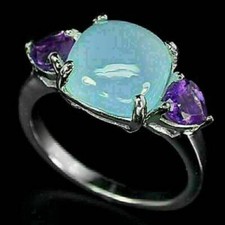 Silver ring chalcedony - silver,