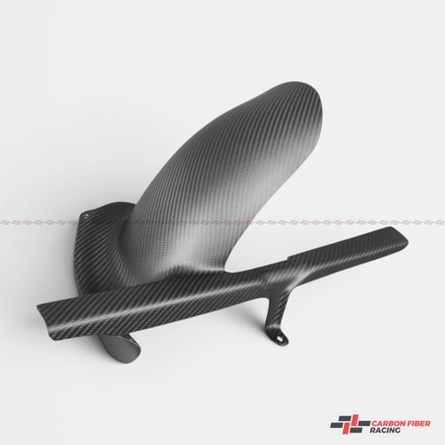 Matte carbon fiber rear hugger - rear,
