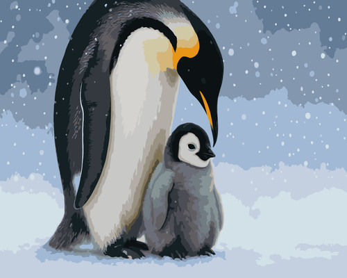 Stunning penguin chick paint - &,