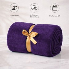 Faux Fur Fleece Throw Blanket