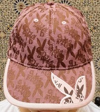 PLAYBOY USA - LADIES VINTAGE PINK & BROWN BASEBALL CAP Size 58cm (ADJUST) RARE!