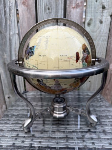 Gemstone world globe semi - gemstone,