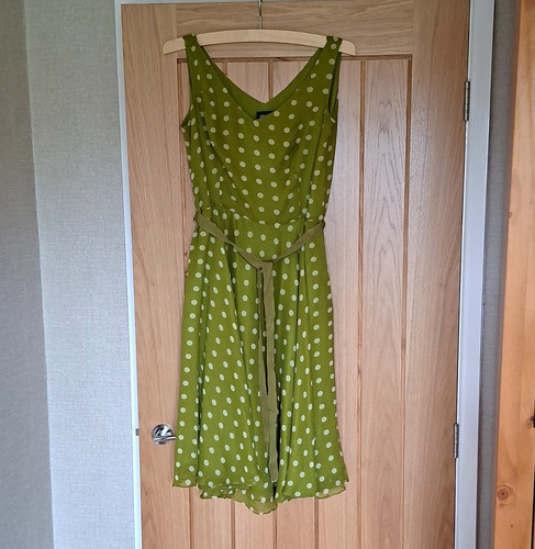 Hobbs green white - polka, dot