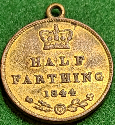 Half farthing 1844 medallion - half,
