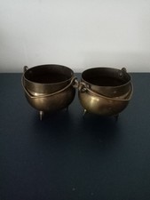 Vintage pair Mini Witches Cauldron Halloween