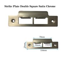 Door Strike Plate Satin Steel