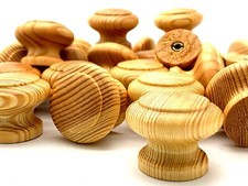 PINE KNOBS 35mm wooden mushroom cupboard door cabinet drawer wood knob (469)