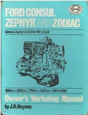 FORD CONSUL , ZEPHYR & ZODIAC MK1-3 (1951-66) OWNERS WORKSHOP MANUAL *HARDBACK*
