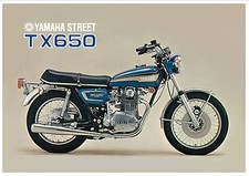 YAMAHA Poster TX650 Street 650 Twin 1973 Superb Suitable to Frame XS1 XS2 XS650