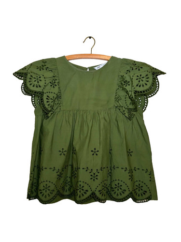 Zara green eyelet - zara,