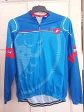 Castelli Long Sleeve Cycling Jersey,  Blue/ Red Trim. Large