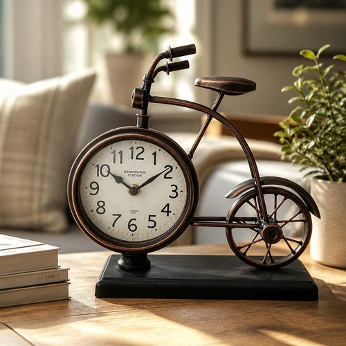 Retro bicycle clock 27cm - bicycle,