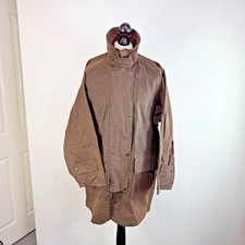 Skippis Australian Oilskin Coat Brown XL Raincoat 100% Cotton Wind Waterproof