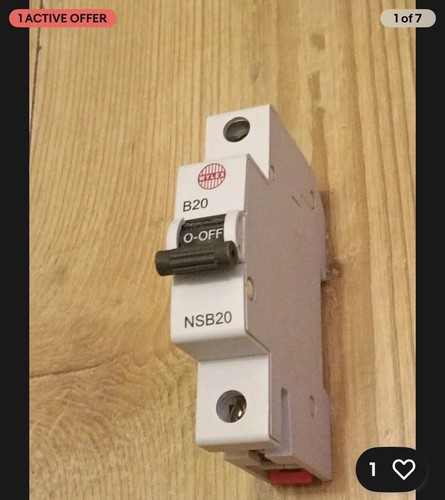 Wylex nsb mcb - 20amp,