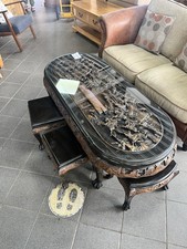 Hand Carved Wooden Coffee Table Unreal Piece Vintage