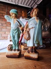 1940s Vintage Chalkware Boy &