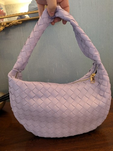 Woven leather lilac - leather,