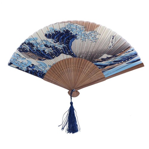 Silk hand fan - fan, wave