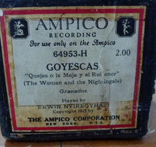 AMPICO REPRODUCING ROLL. ENRIQUE GRANADOS' GOYESCAS PLAYED BY ERWIN NYIREGYHAZI