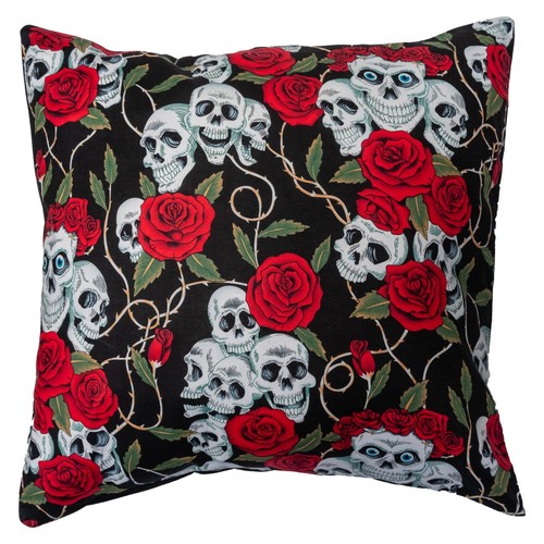 Skull red roses - &,
