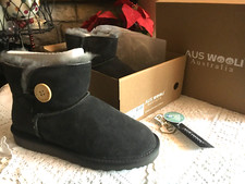 Aus Wooli ankle BOOTS grey suede leather sheepskin quality boots £255 uk6 bnib