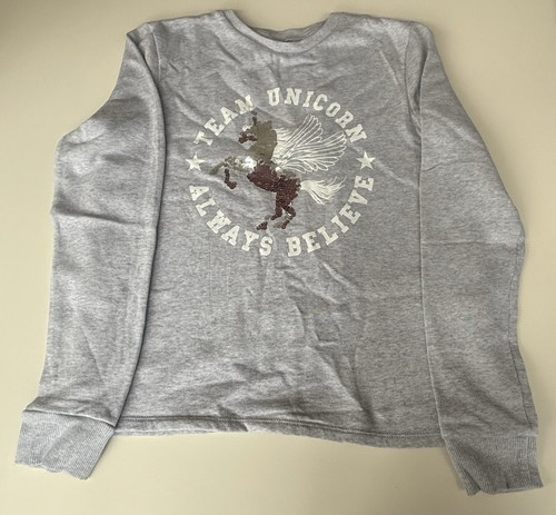 Unicorn top grey - grey, girls