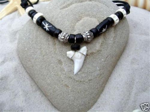 Shark tooth necklace surf - necklace,