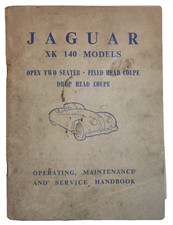Jaguar XK140 Operating Maintenance & Service Handbook Original 1950s