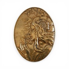 Vintage Girl Smelling Flower