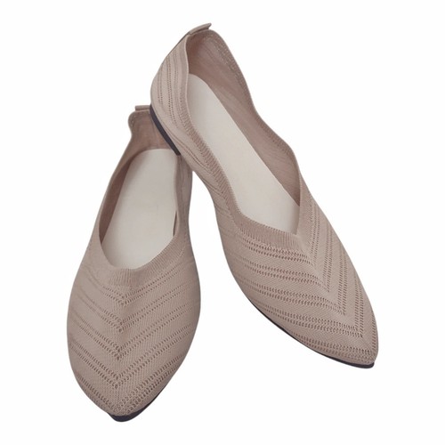 Nude elasticized flat shoes - elasticized,