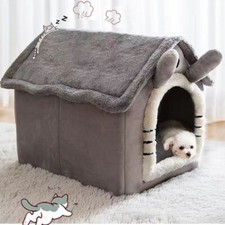 Pets Dog Warm House Cave Beds for Indoor Cats Cozy Wool Igloo Nest Kennel S/M/L