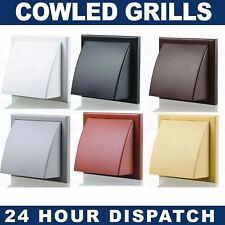 Plastic Hooded Louvred Cowled Wall Grille Extractor Fan Duct Vents 4" , 5" , 6"
