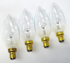 Thorn EMI Large Clear 60W Incandescent Candle Lamps SBC Dimmable Warm White x 4