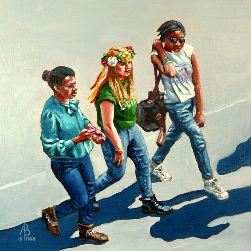 Original oil painting - of, three