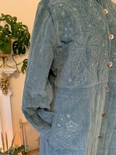 🎁 Embroidered Serene Venezia Verona Green Teal Blue Gudrun Sjoden Coat L 16