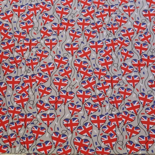 Polycotton fabric hearts - fabric, union
