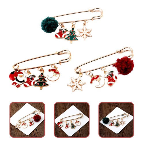 3pcs xmas brooch - 3pcs, pin